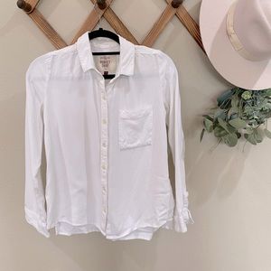 White Button Down Long Sleeve Collared Shirt